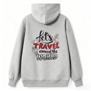 "Let's Travel" Wanderlust Text Hoodie