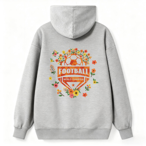 Football Floral Crest Vintage Hoodie