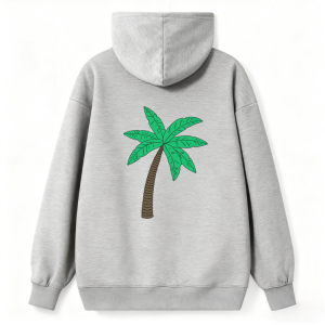 Tropical Palm Tree Embroidered Oversized Hoodie